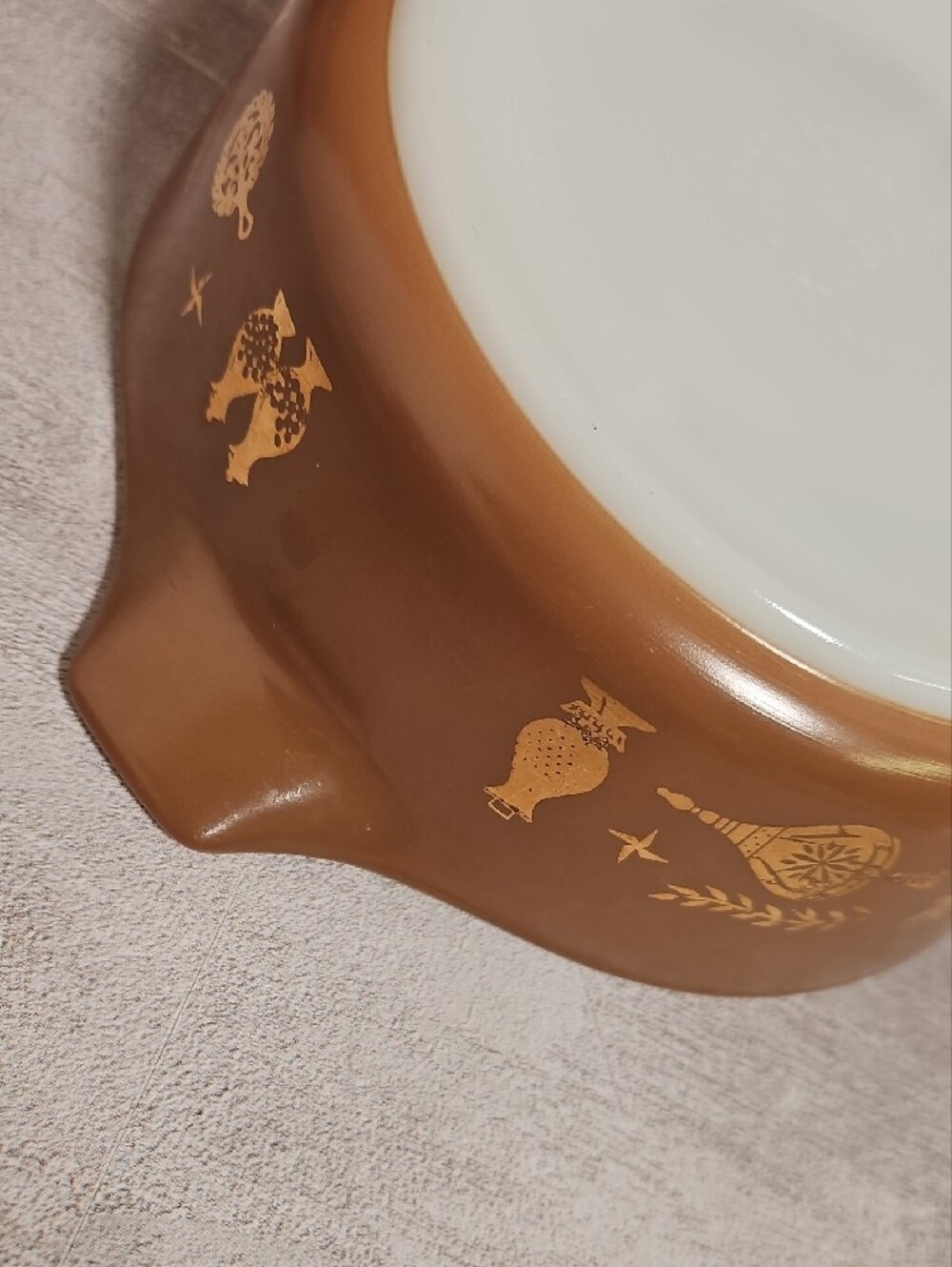Vintage Pyrex Early American 471 Casserole Dish with Lid 1 Pint Brown Gold - Picture 6 of 10